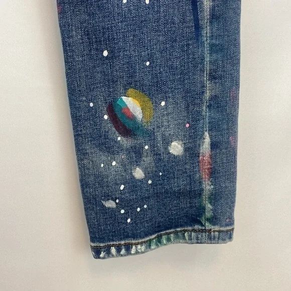 Cotton Denim Paint Splatter Art - Picture 7 of 16